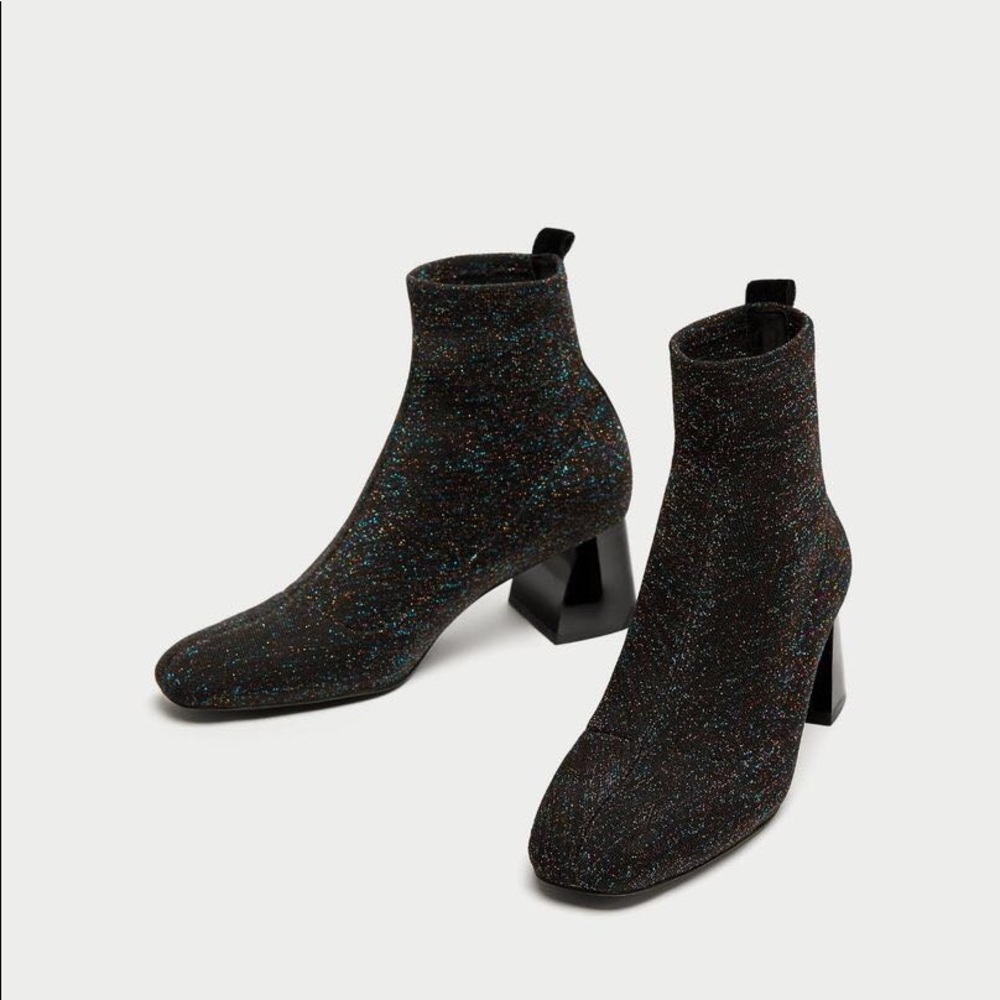 COPY - Zara Sock Style Multi Color glitter boots